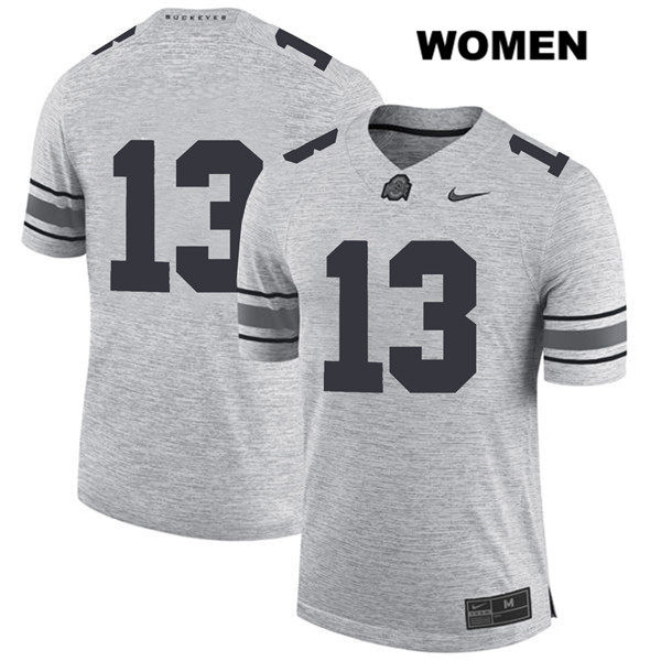 Ohio State Buckeyes Women's Rashod Berry #13 Gray Authentic Nike No Name College NCAA Stitched Football Jersey OP19I50GY